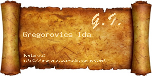 Gregorovics Ida névjegykártya